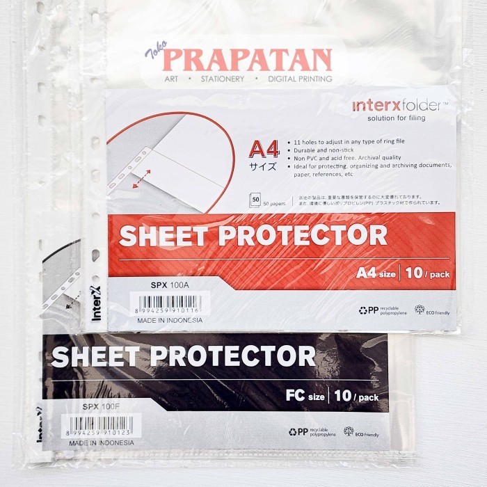 

DS99 InterX Sheet Protector SPX100 (ISI 10 PER PACK) | Pelindung Kertas - SPX100A