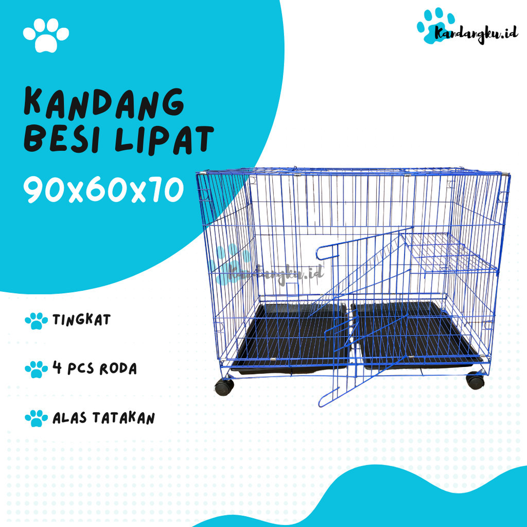 KANDANG JUMBO SIZE XXL 1 TINGKAT + RODA KANDANG KUCING KELINCI ANJING LUAS - Kandangku.id