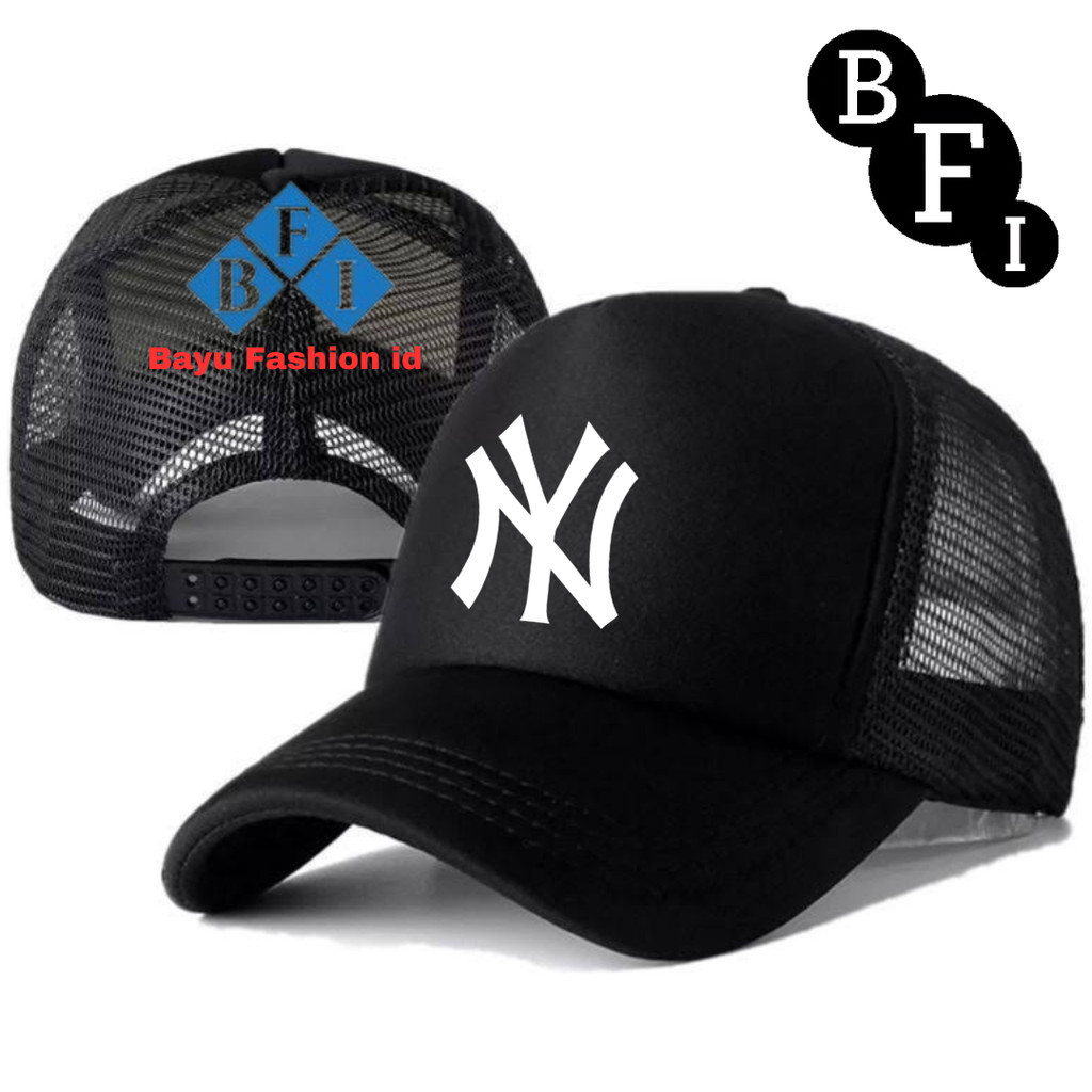 Bayu Fashionn ID Topi Trucker NY - Topi Distro NY Logo - Topi NY Premium - Topi Pria Dewasa - Topi P