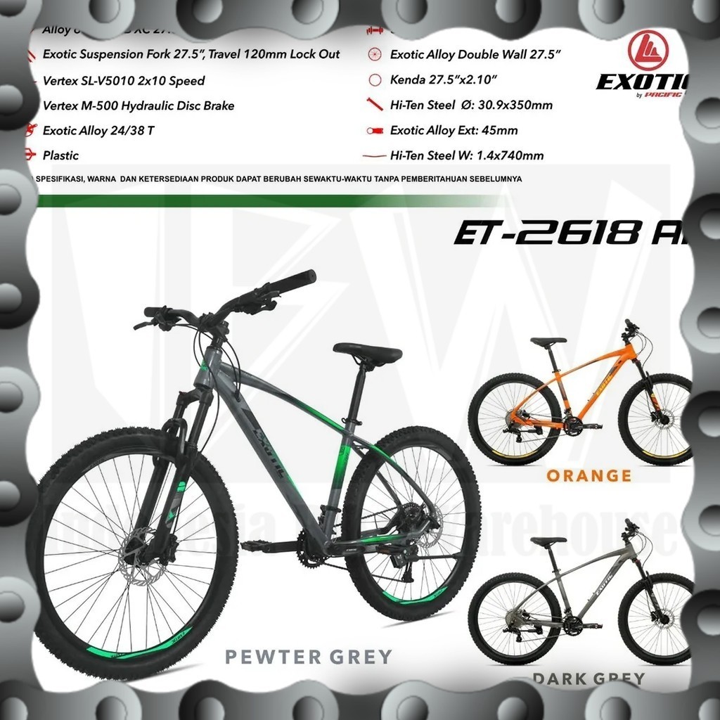 IBW - Sepeda MTB EXOTIC ET-2618 AR Uku 27,5"