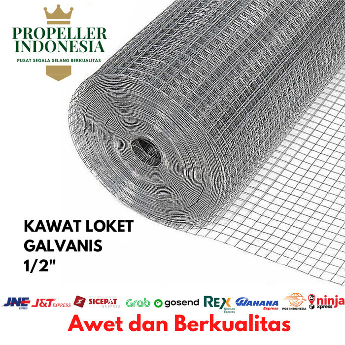 Kawat Loket Galvanis Putih 1/2 Inch Kawat Ram Putih Kawat Ayam Kandang - 1/2Inch