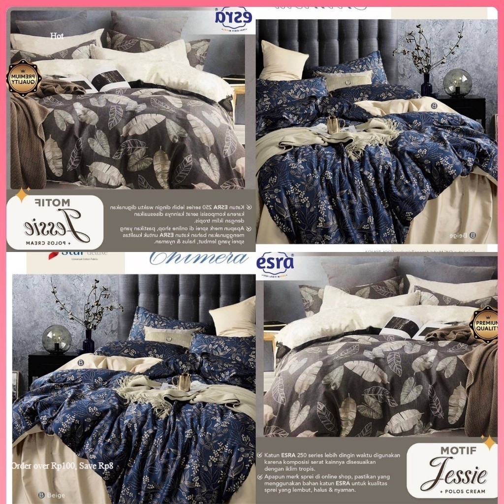 BEDCOVER SET AESTHETIC MOTIF DAUN AESTHETIC BEDCOVER SET FREE CUSTOM