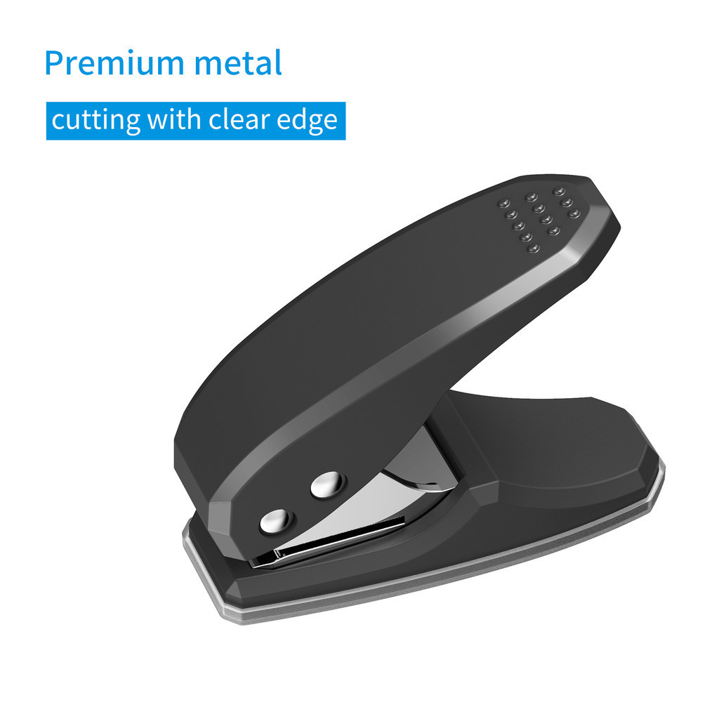 

Mini Metal Single Hole Puncher 1-Hole Paper Punch 8 Sheet Capacity 6mm Holes Reduced Effort with Scraps Collector for Chipboard
