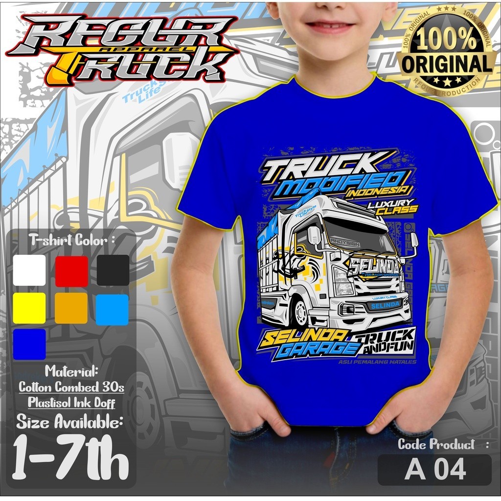 KAOS TRUK OLENG ANAK SELINDA GARAGE TERBARU KAOS ANAK GAMBAR TRUK OLENG SELINDA TERBARU BAJU KAOS TR