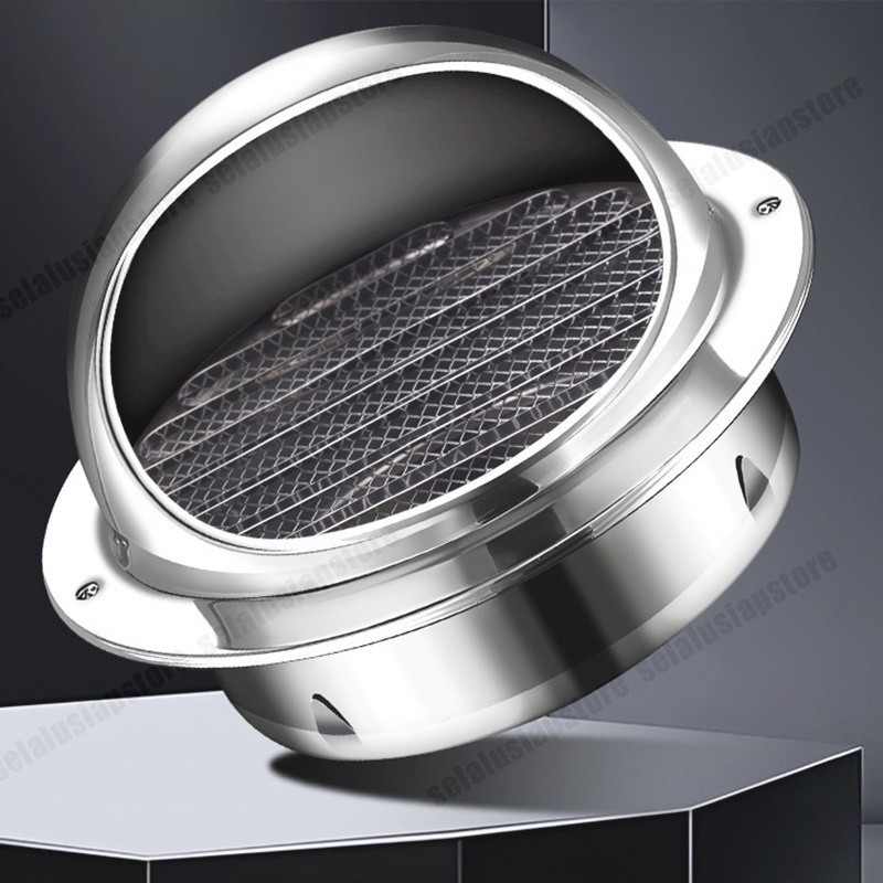 ID STAINLESS STEEL VENT CAP PENUTUP CORONG VENTILASI UDARA DAPUR KAMAR MANDI TIDUR 4' INCH