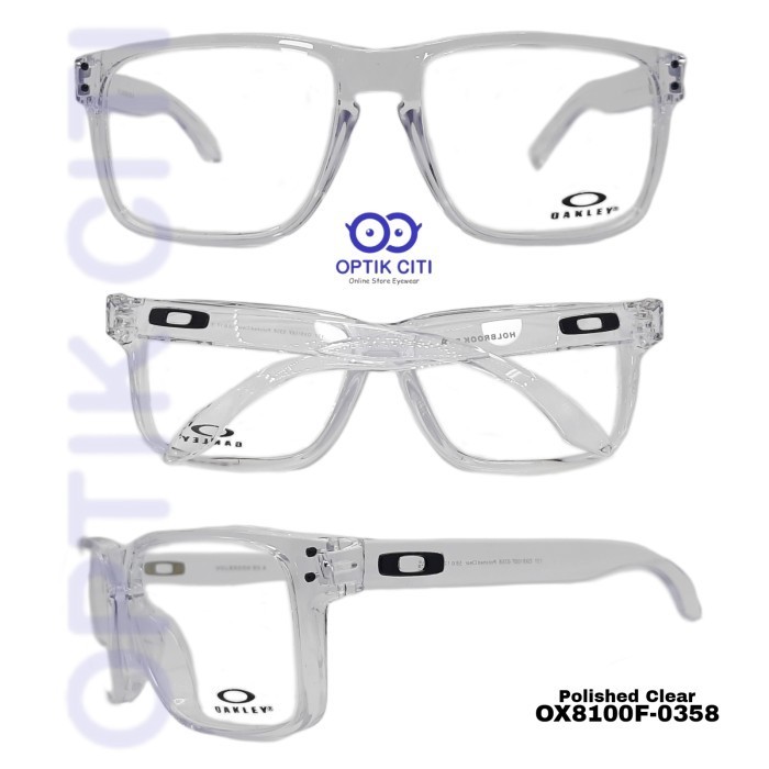 Frame Kacamata Pria Sporty Oakley Holbrook RX A 8100 Original - Polished Clear