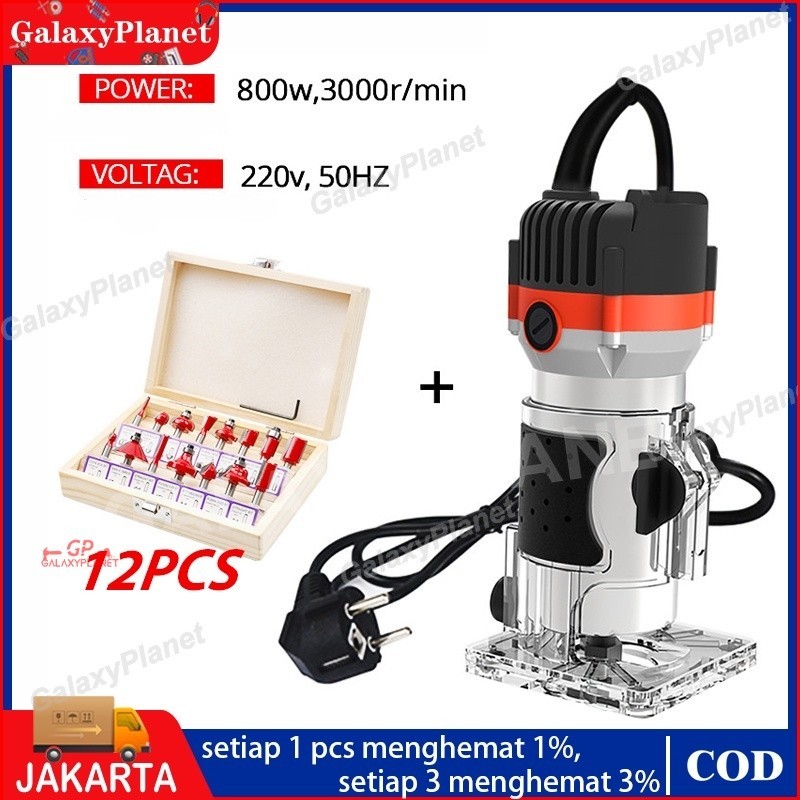 800w 30000rpm Mesin Profil Router Trimmer Kayu Kayu ukir 6.35mm uchiha trimer bits set Mata Profil S
