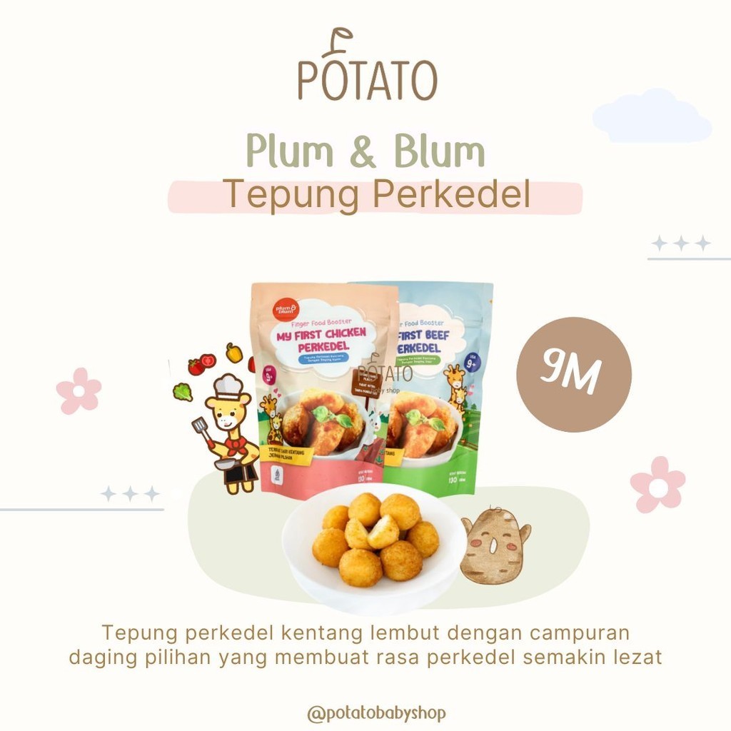 

Plum & Blum Tepung Perkedel Kentang Snack Mpasi - 1 Pouch