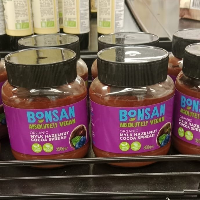 

Bonsan Organic organik milk hazelnut cocoa choco Chocolate spread selai 350gr