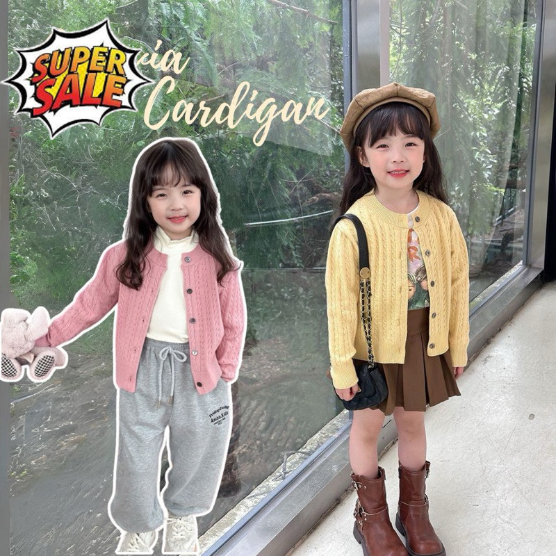 BEST SELLER ~Octavia Cardigan/ Cardigan Import Anak Perempuan/ Cardigan Rajut Anak PROMO