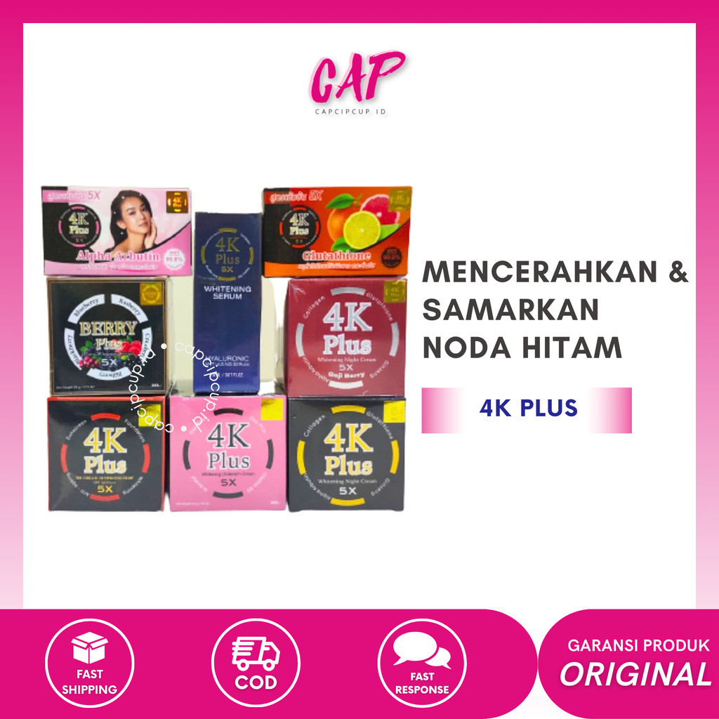 CAP - 4K PLUS Whitening Night Cream | BB Cream | Day Cream | Goji Berry | Berry Plus Original - 4K C