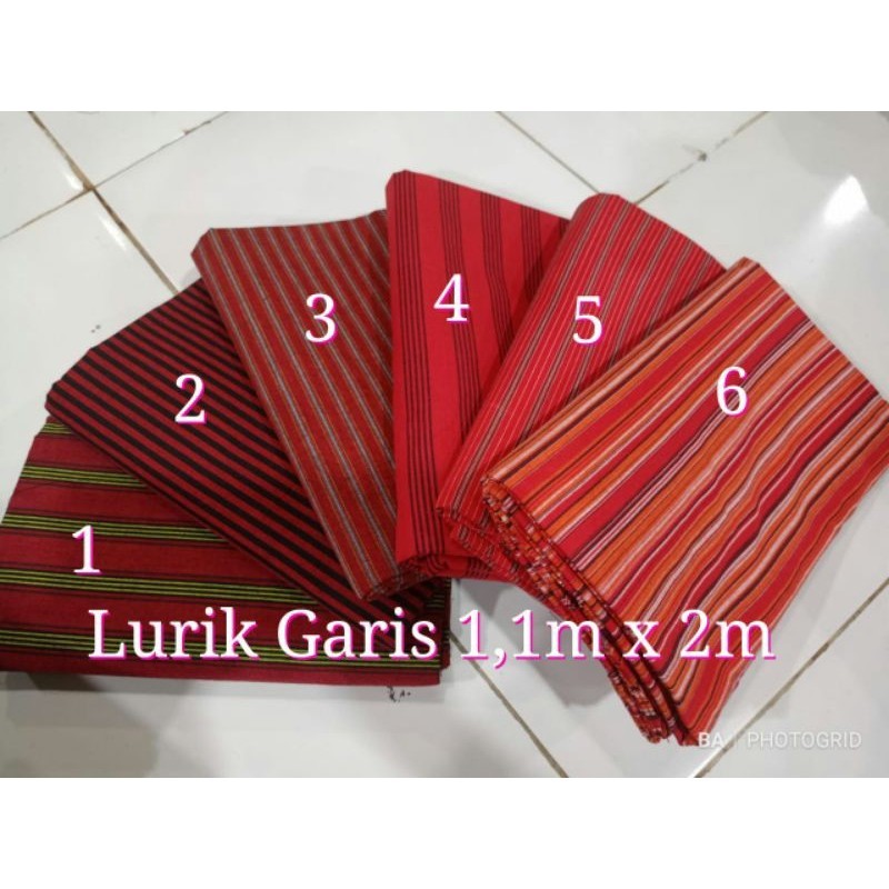 LURIK Kain Lurik Tenun Merah ,m * m