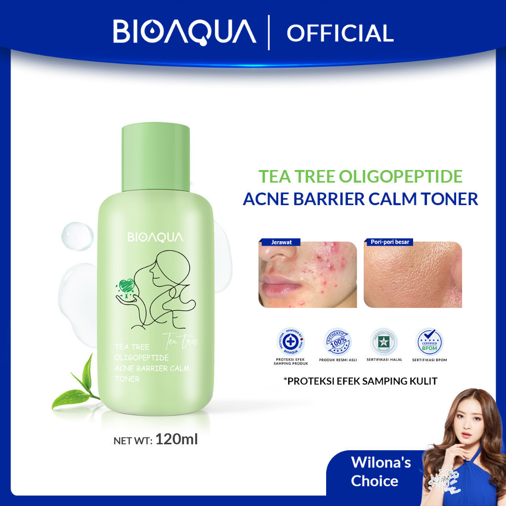 BIOAQUA Tea Tree Oligopeptide Acne Barrier Anti Acne untuk Merawat dan Mencegah Pertumbuhan Jerawat 