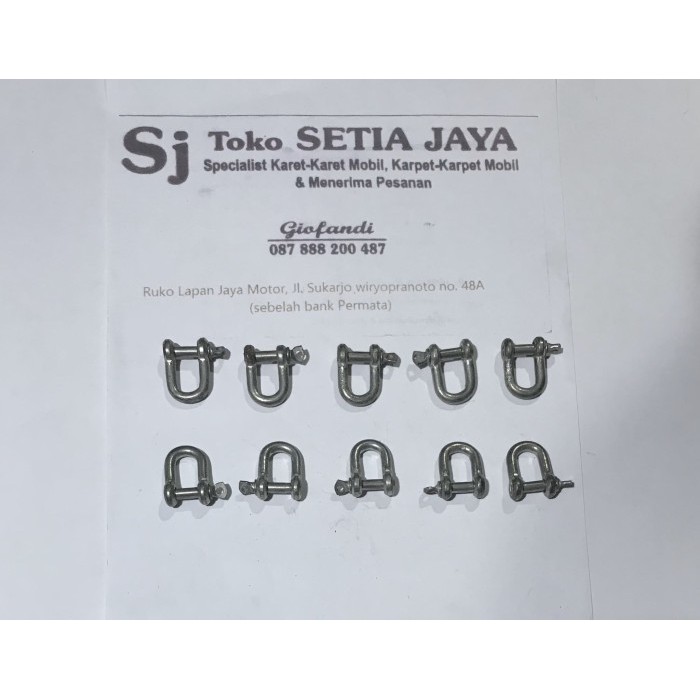 New Segel D 5mm shackle 5mm galvanis