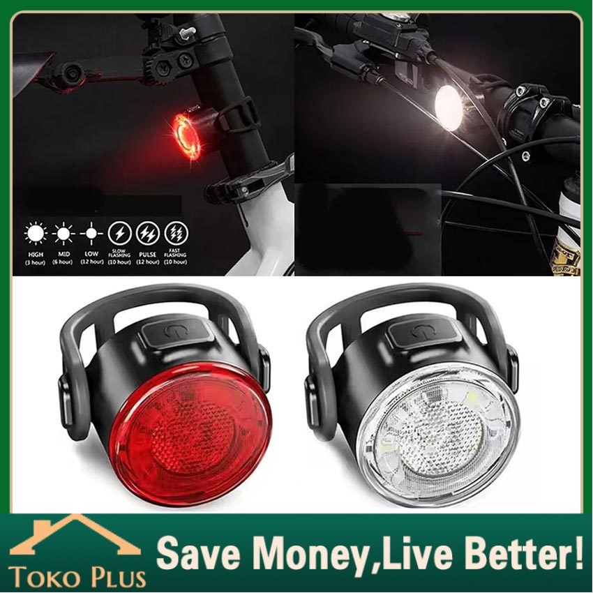 Lampu Sepeda Strobo Led Belakang/Depan USB Waterproof Rechargeable Sepeda Brake Sensor Light / Lampu