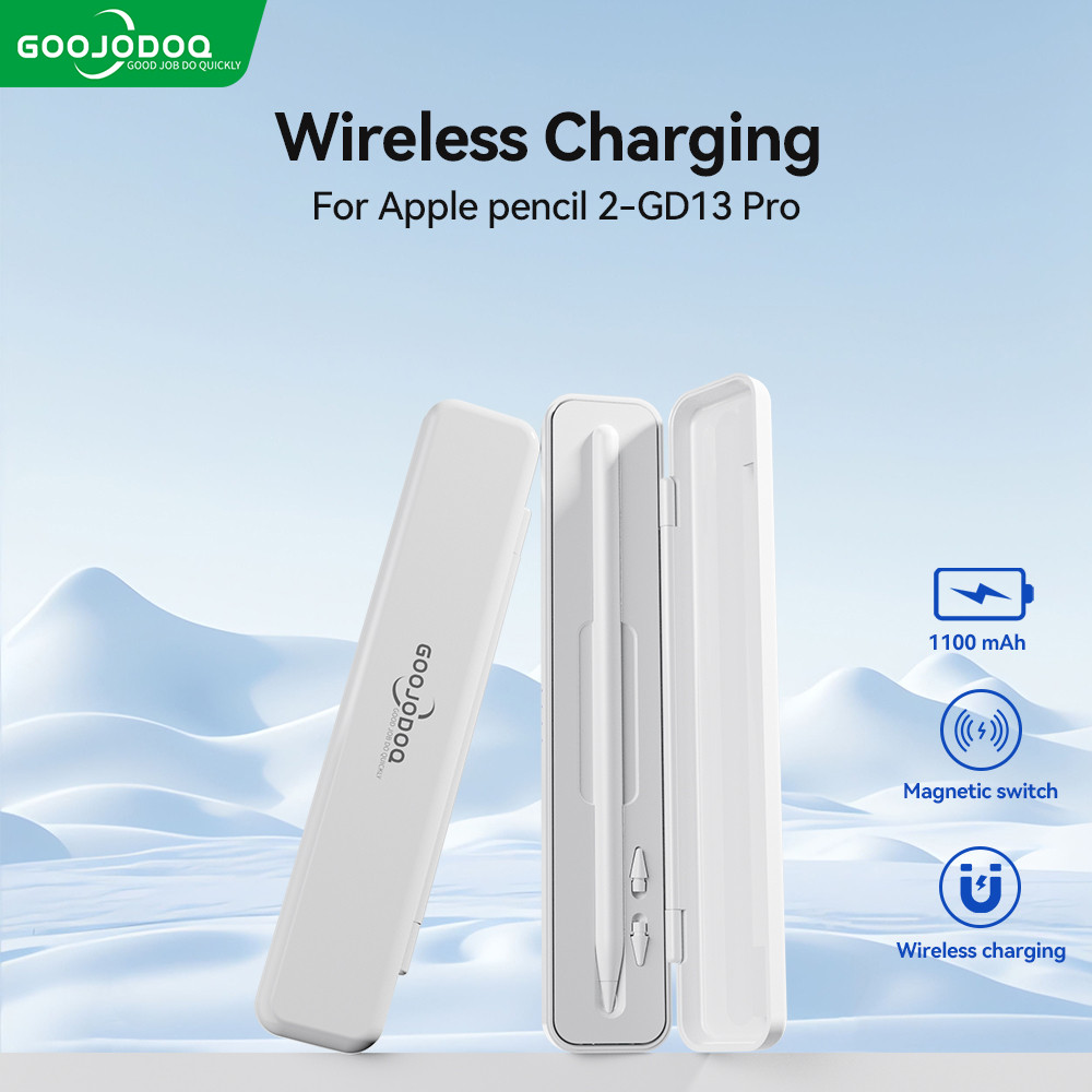 GOOJODOQ Wireless Charger for iPad Pencil 2nd Gen GD13 Pro Stylus Case Storage Box Holder Portable