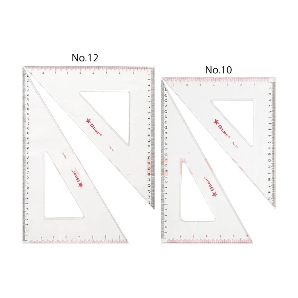 

[SET] Penggaris Segitiga Plastik / Set Square Plastic Ruler - Star No. 10 / No. 12 MURAH