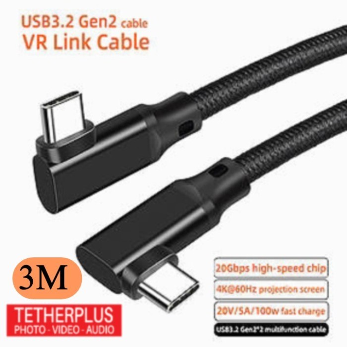 Tetherplus USB 3.2 5Gbps Type A to Type C L shape Ver. - C-C 3 Meter