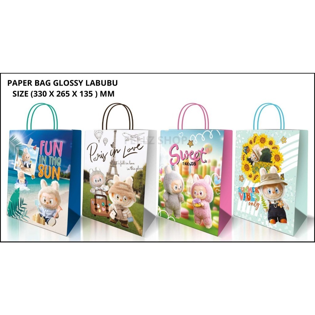 

NAT - Paper Bag Glossy / Goodie Bag Glossy Motif LABUBU Size ( 330 X 265 X 135 ) MM