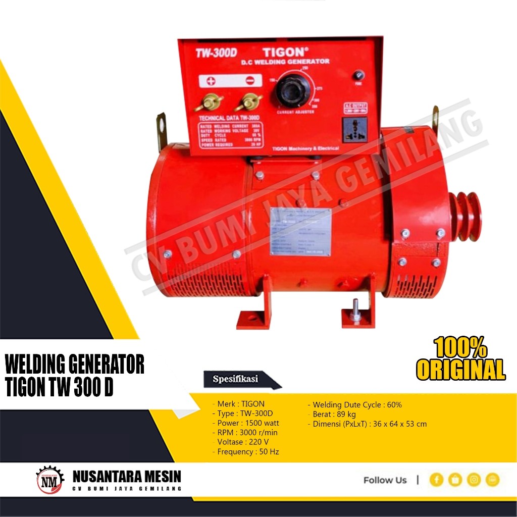DINAMO LAS / WELDING GENERATOR TIGON TW 300D 1500 WATT
