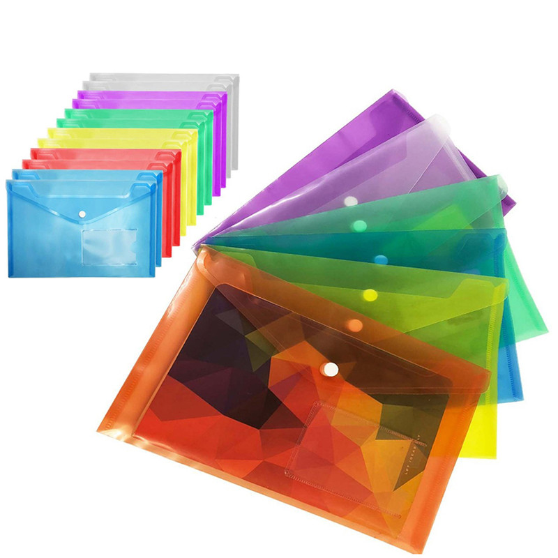 

Transparent Colorful Plastic A5 Folders File Bag Document Hold Bags Folders Paper Storage Carpeta De Almacenamiento