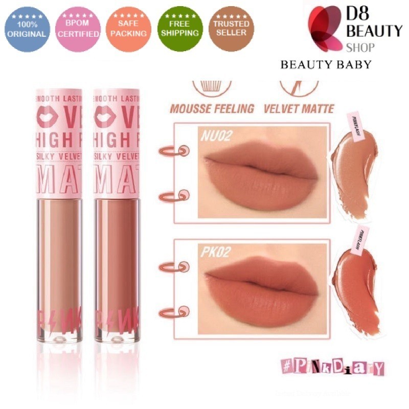 PINKFLASH Silky Velvet Lip Cream - Waterproof Lasting Velvet Matte Lipstick - PINK FLASH - PF L04