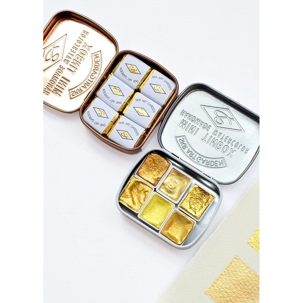 

Handmade Metallic Gold Shimmer Watercolour paint Nail Art Painting acuarela 6 Color Set Student Supplies Art Supplies