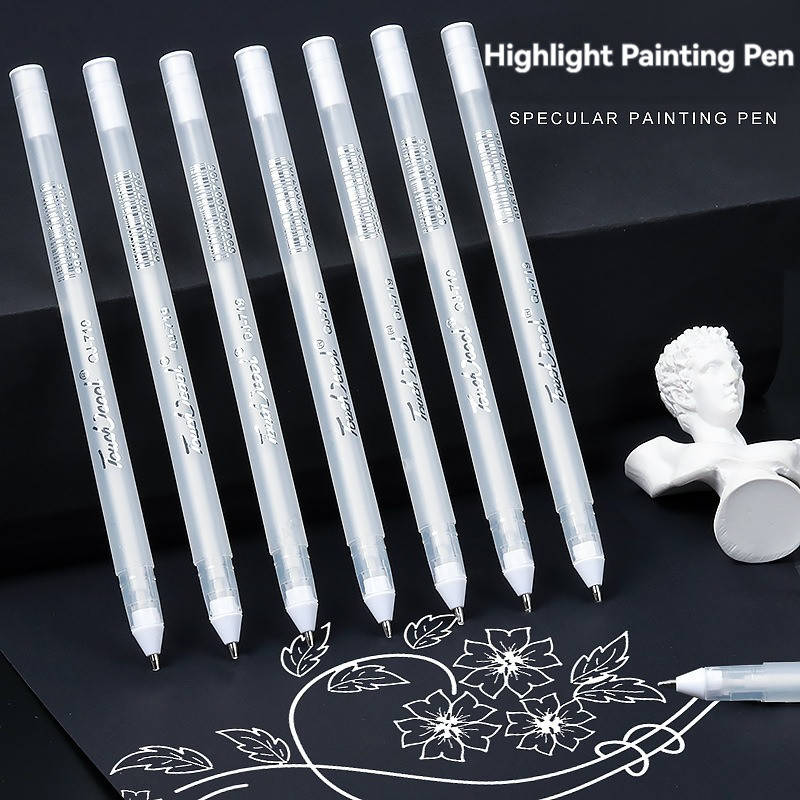 

5/10 PCS Highlight White Manga Marker Pens Set 0.8 Mm Permanent Ink Scrapbook Tire Pen Waterproof Painting Pen Supplies