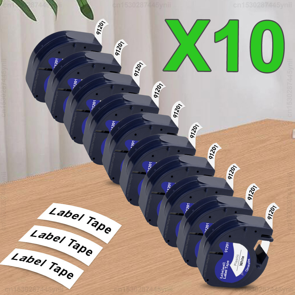 

5/10Pcs 91201 Compatible Dymo 12mm LT Tape 91201 91221 12267 91202 Letratag Label Tape for Dymo LT-100H LT-110T QX50 Label Maker