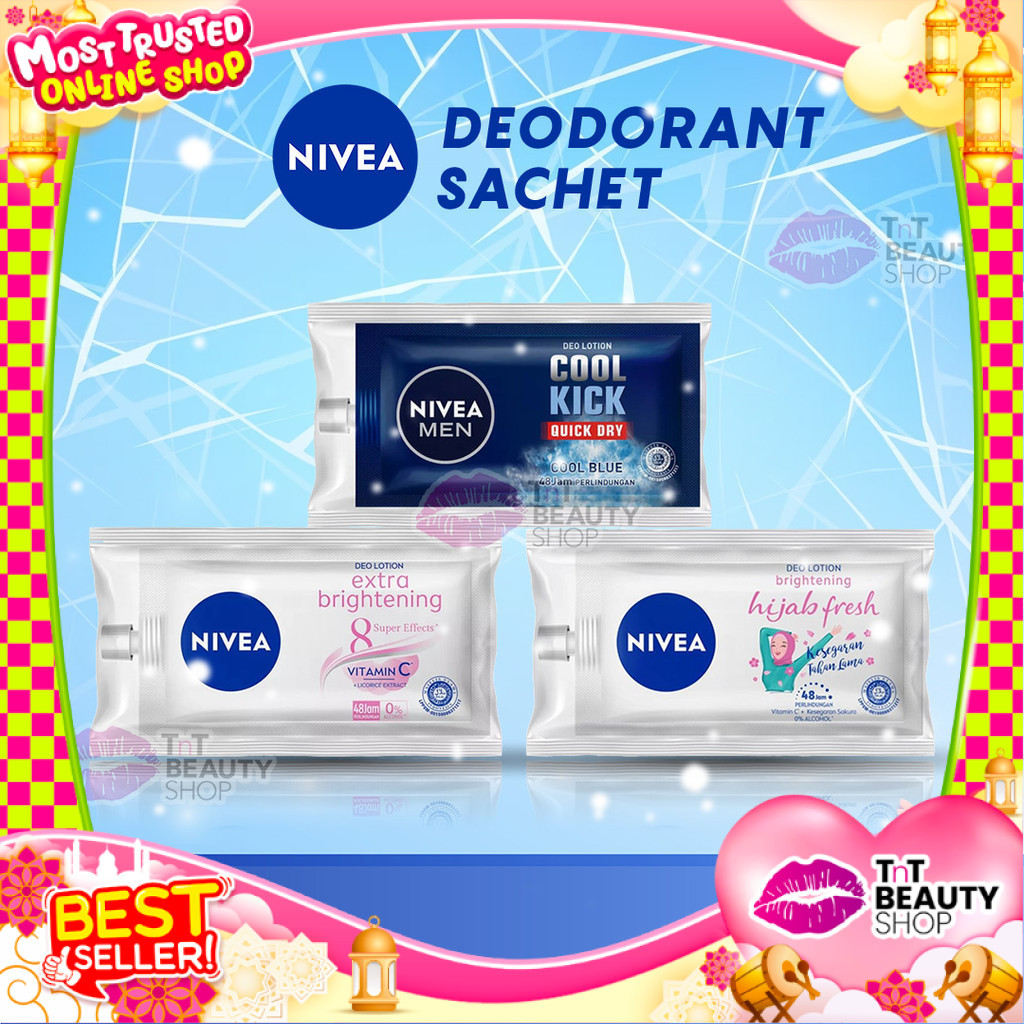 Deodorant Sachet Nivea Men Ice Cool | Hijab Fresh | Extra Brightening | 9ml | TnT Beauty Shop