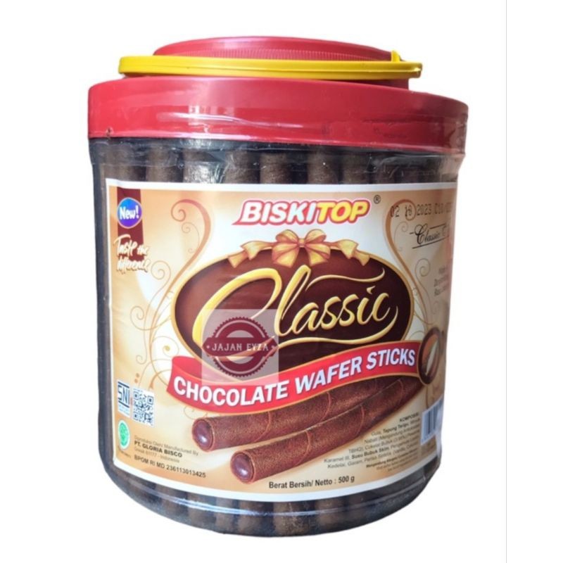 

Biskitop Wafer Stick Handle 500gr/ Astor Lebaran Toples / Astor Stik