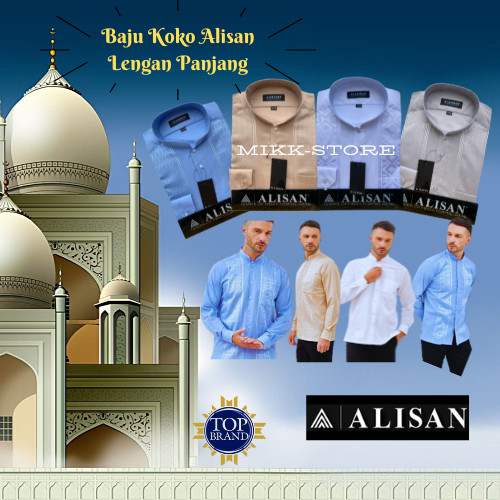 Baju Pria KOKO ALISAN BORDIR Lengan Panjang