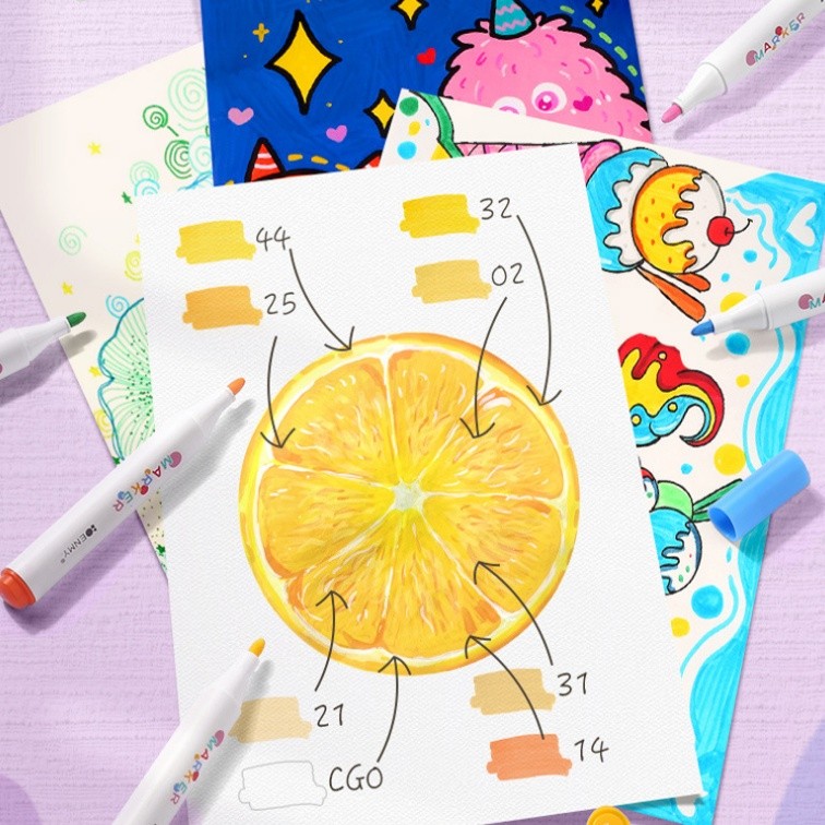 

Ay00! ENMY Tas Selempang Kerang Set Spidol Pensil Marker Akrilik 24/36/48 Warna dan Pensil Cat Air