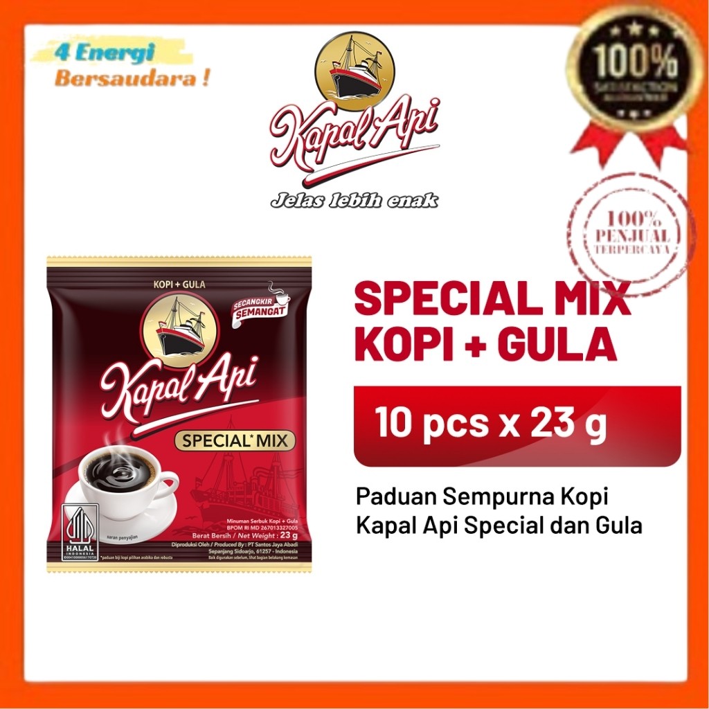 

Kopi KAPAL API Special Mix 1 Sachet 23 gr [Warehouse JKT] 4 Energi Bersaudara