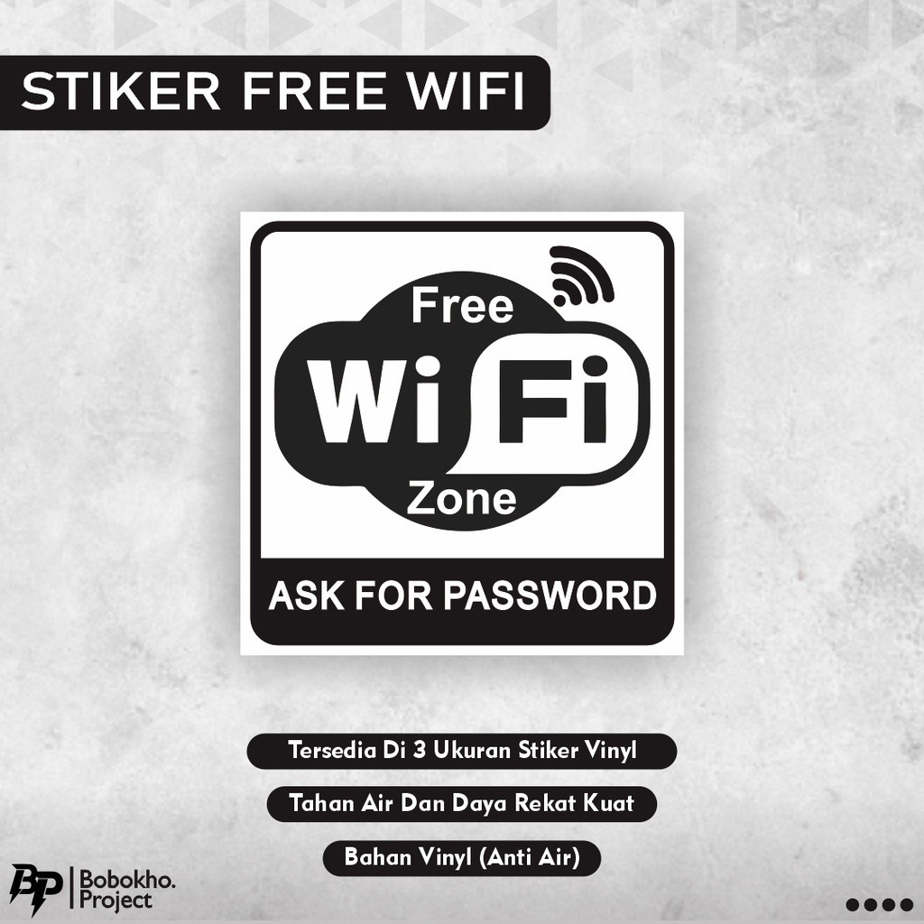 

Stiker Free Wifi / Stiker Wifi Gratis / Sticker Free Wifi Cafe / Sticker Free Wifi Zone / Sticker Hotspot Free Wifi
