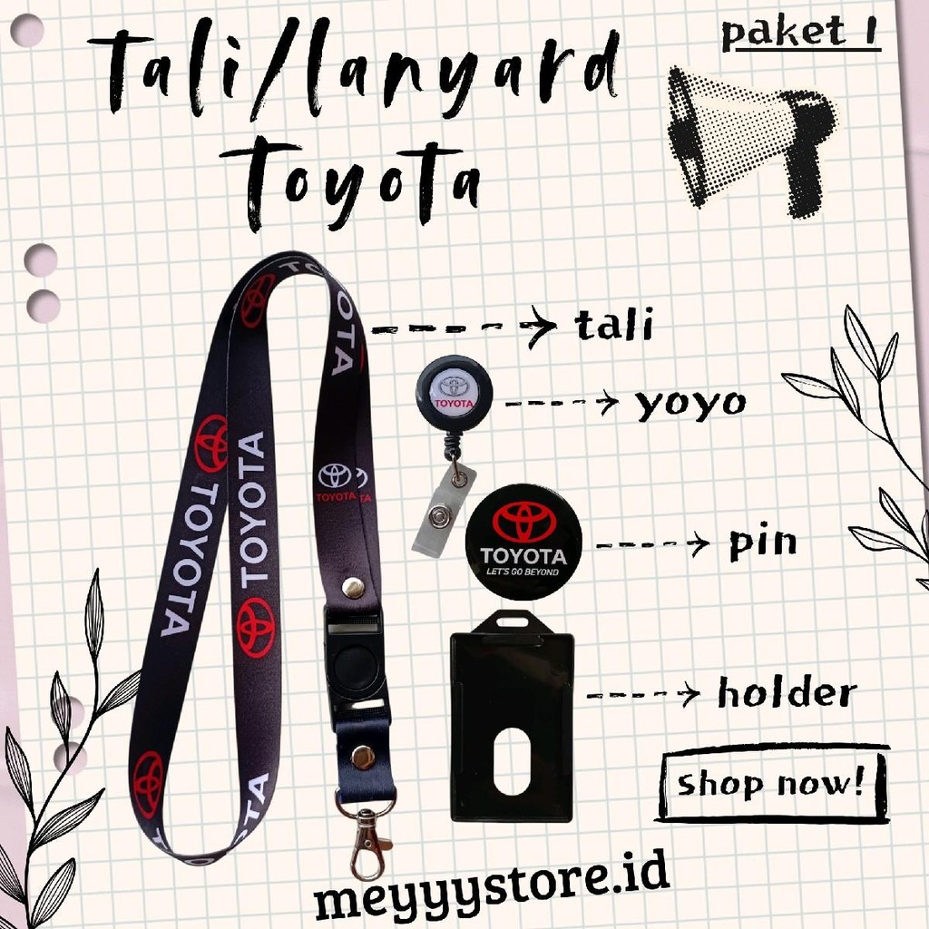 

READYYY Tali Gantungan ID CARD / Lanyard TOYOTA [STOCK MELIMPAH] Termurahhh Harga Grosir!