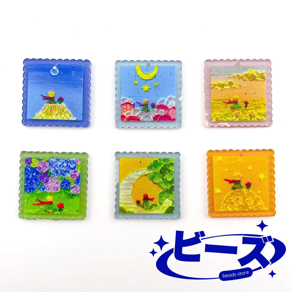 Biizu Beads 1 Pcs Charm Keping Akrilik Hand-Painted Painting Style - LE PETIT PRINCE
