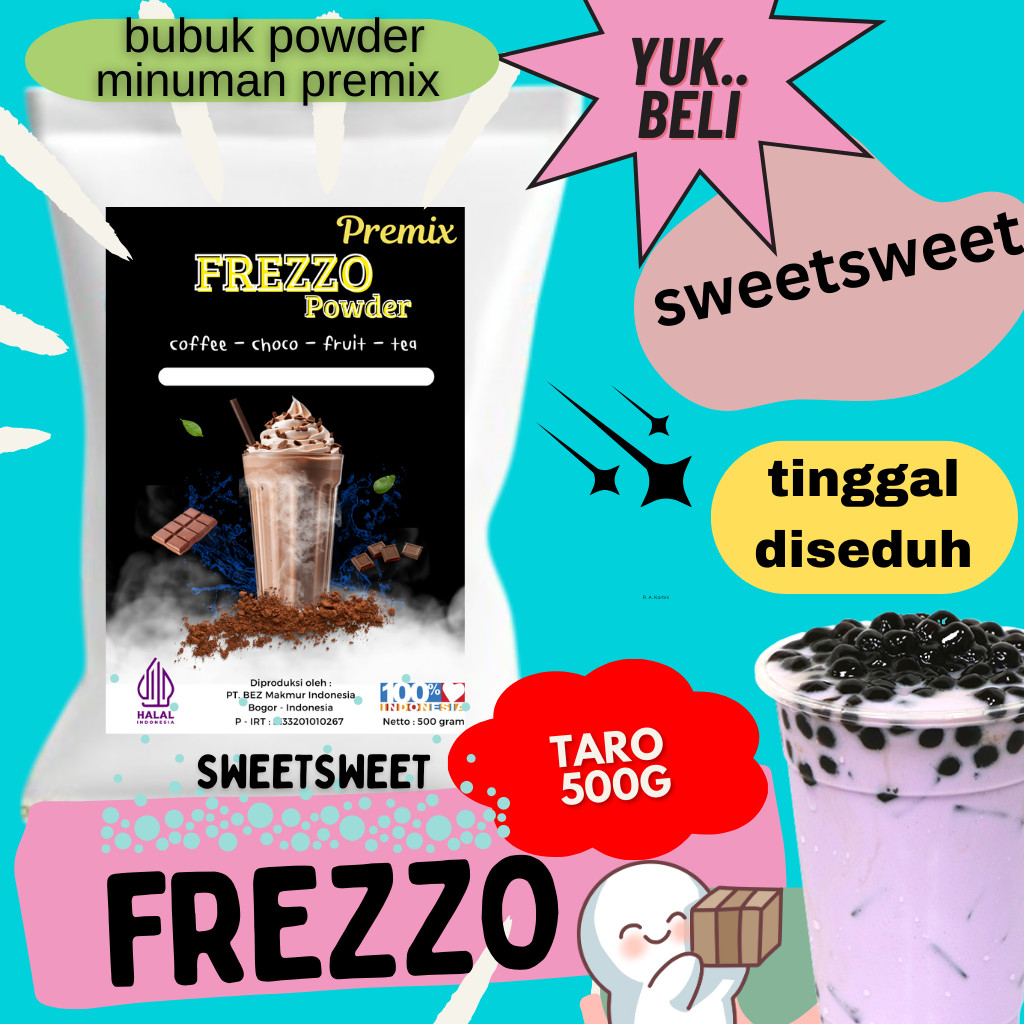 

Sweetsweet Frezzo Boba Powder Drink Taro | Bubuk Minuman Rasa Ubi Ungu 500G {Bisa COD dan Grosir}