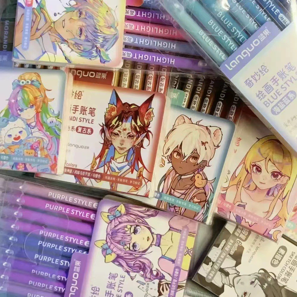 

[HARU] 9pcs Colour Comic Style Gel Pen Pulpen Warna Warni Color Pen
