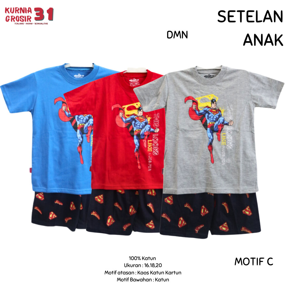 Setelan Anak DOMINO Motif C  / Baju Anak Usia 3-12 Th / Setelan Anak Lebaran Natal Tahun Baru  ukura