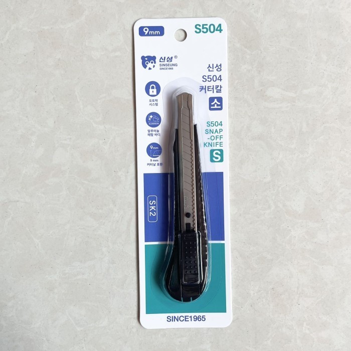 

SINSEUNG S504 Pisau Cutter Kecil Casing Besi 9 mm Alloy Snap-Off Knife 9mm