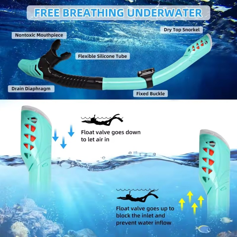 New Snorkeling Set Kacamata Selam Dan Snorkeling Kaki Katak Diving Fin Professional Snorkeling