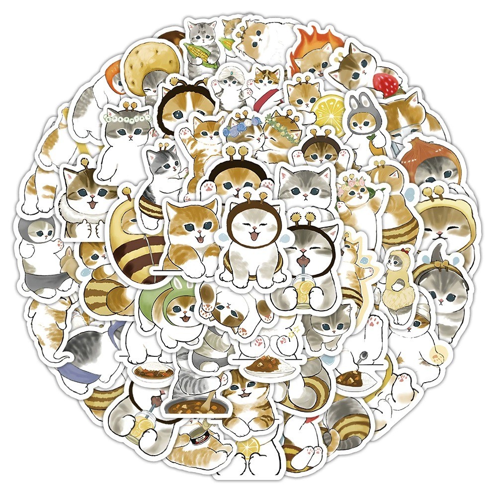 

100 Pcs Sticker Mofusand Waterproof cocok untuk Tempelan Laptop Tumbler HP Koper DIY