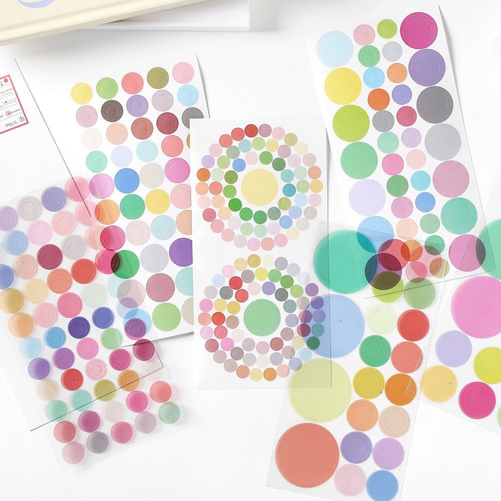 

[HARU] Polkadots Party Series Sticker Sheet Pack Decorations Journal Binder Scrapbook Polaroid Notebook Journaling Korea