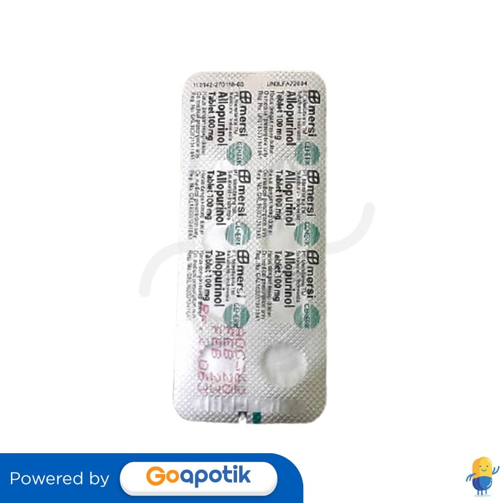 Allopurinol Mersifarma 100 Mg Strip 10 Tablet