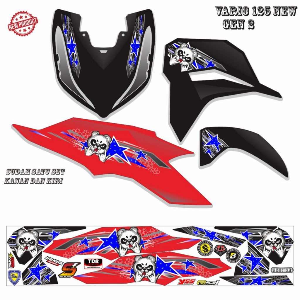 STIKER KEREN STIKER VARIASI STRIPING VARIASI MOTOR HONDA VARIO NEW 125 GEN 2