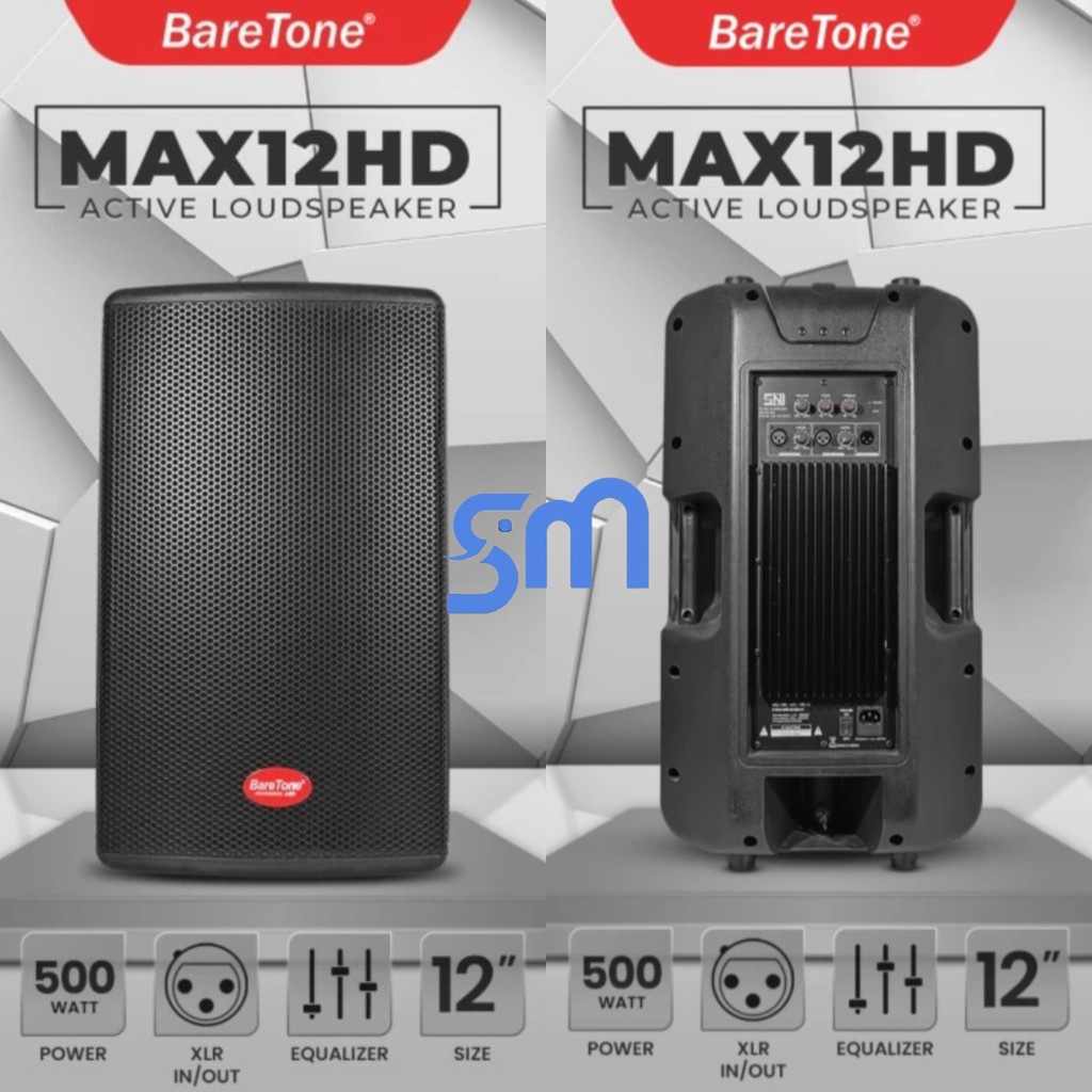 Speaker Aktif Baretone 12 inch MAX12HD Active 12HD 1 set (2 unit) 500 watt