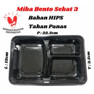 MF [PCS] Mika Bento Sekat 3 / Tray Bento 3 Sekat / Box Bento