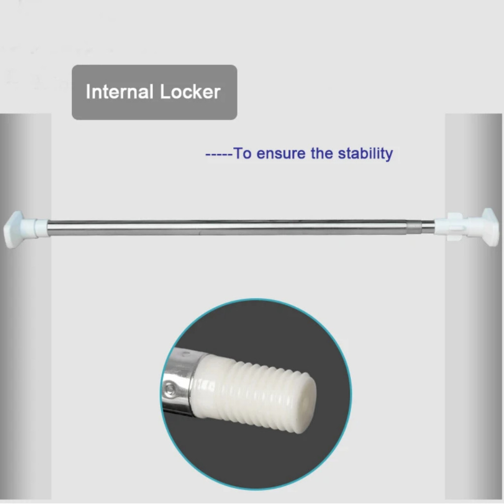 Tiang Kamar Mandi Lemari  Baju / Dapur Tiang  Flexible Tiang Stainless Gantungan Serbaguna