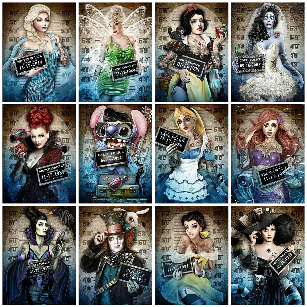 

Disney Stitch Paint By Numbers Adults Character Princess Horror Number Painting Alice On Canvas Cartoon Art Decor For Home